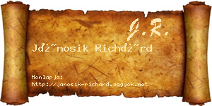 Jánosik Richárd névjegykártya