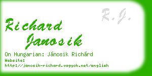 richard janosik business card