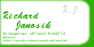 richard janosik business card